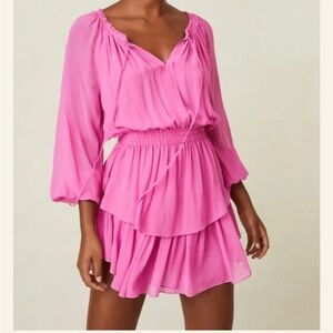 LoveShackFancy Popover Dress Pitaya XS NWT $495